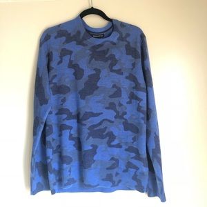 Men’s blue camouflage j. crew sweater